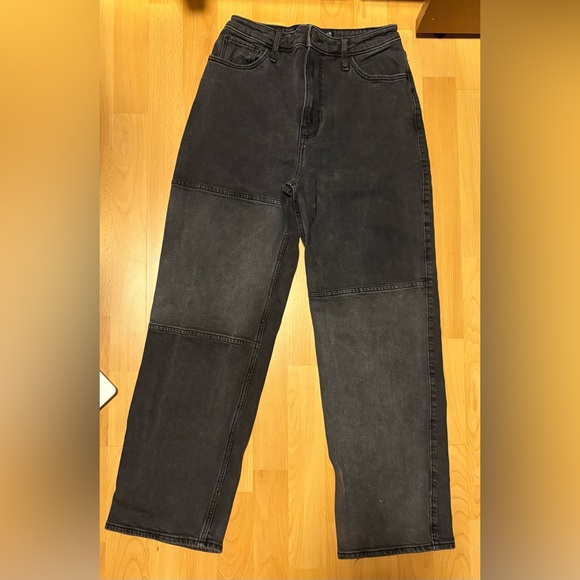 Hollister Ultra High-Rise Black Patchwork Dad Jeans (Size 3 Short) - Picture 2 of 4